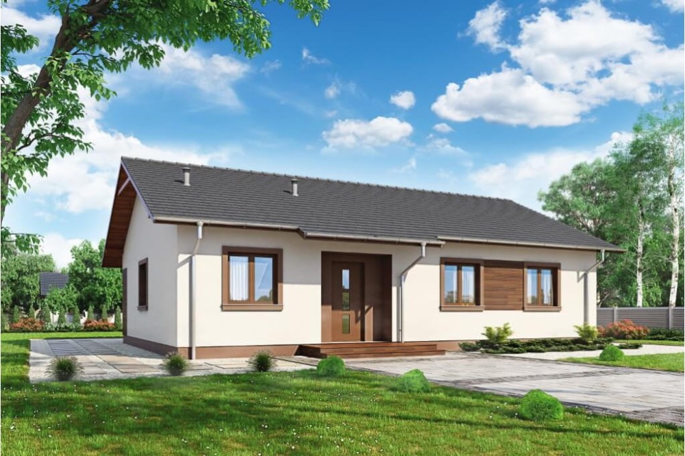 Projekt domu Celozja 1 DM-6616, parterowy, niepodpiwniczony, bez garażu - wizualizacja elewacji