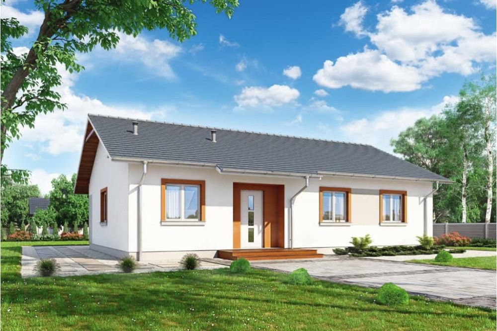 Projekt domu Celozja 1 DM-6616, parterowy, niepodpiwniczony, bez garażu - wizualizacja elewacji