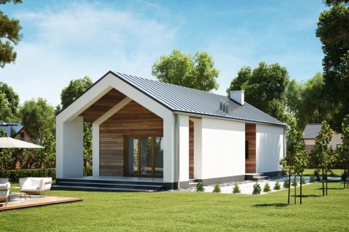 Projekt domu Stroiczka DM-6622, parterowy, nowoczesny, bez garażu - wizualizacja elewacji
