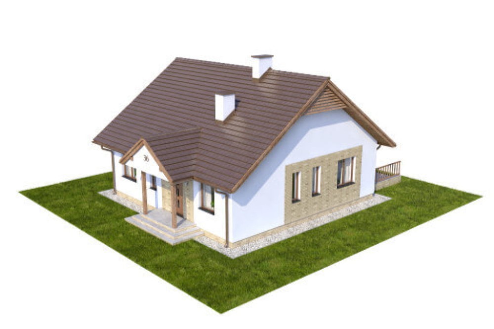 Projekt domu Groszków DM-6560, parterowy, bez podpiwniczenia i bez garażu -model