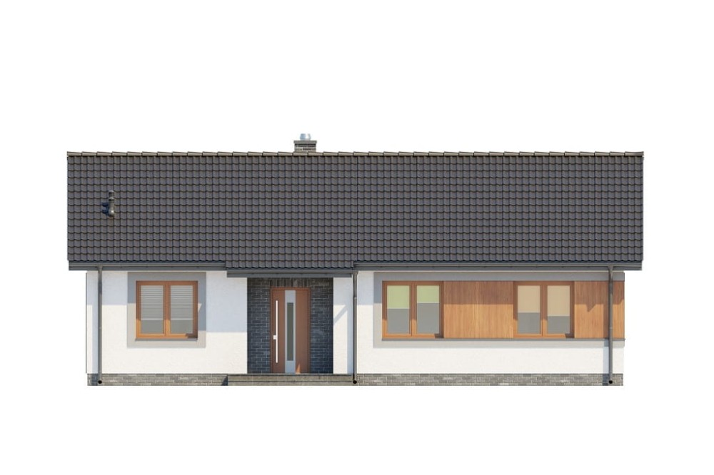 Projekt domu Celozja B DM-6616 B, parterowy, niepodpiwniczony, bez garażu -elewacja frontowa