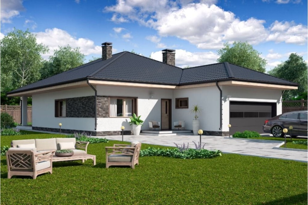 Projekt domu DM-6604 - wykończenie elewacji