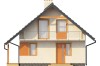 Projekt domu Prądnik DM-6143, parterowy z poddaszem mieszkalnym, częściowo podpiwniczony - wizualizacja elewacji frontowej