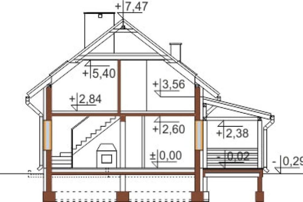 Projekt domu DM-6500 - przekrój