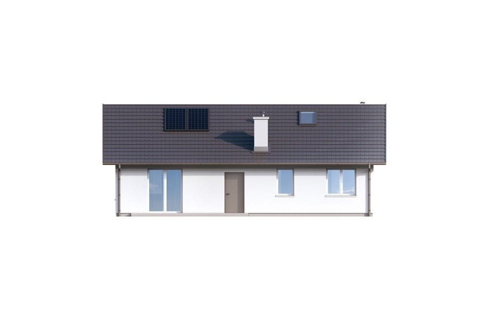 Projekt domu Zernetis DM-6827, parterowy, jednorodzinny, niepodpiwniczony - wizualizacja elewacji ogrodowej