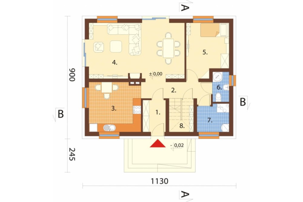 Projekt domu DM-6653 - rzut parteru