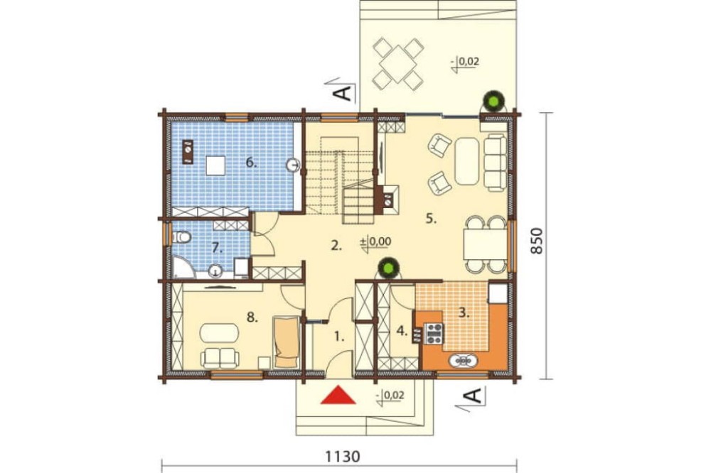 Projekt domu Rumiankowo DM-6542, parterowy z poddaszem użytkowym, niepodpiwniczony i bez garażu - rzut parteru