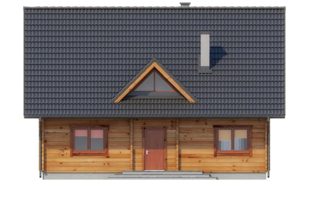 Projekt domu Rumiankowo DM-6542, parterowy z poddaszem użytkowym, niepodpiwniczony i bez garażu - elewacja frontowa