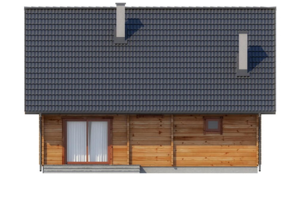 Projekt domu Rumiankowo DM-6542, parterowy z poddaszem użytkowym, niepodpiwniczony i bez garażu - elewacja ogrodowa