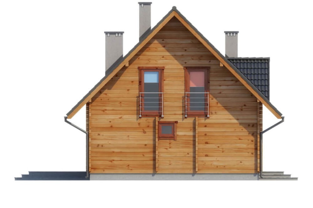 Projekt domu Rumiankowo DM-6542, parterowy z poddaszem użytkowym, niepodpiwniczony i bez garażu - elewacja boczna