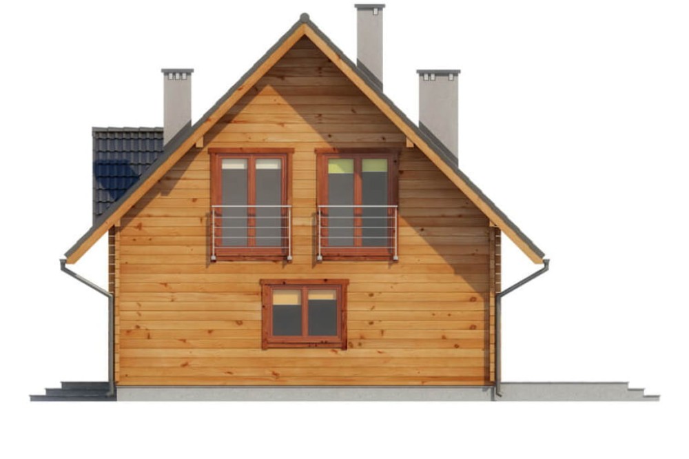 Projekt domu Rumiankowo DM-6542, parterowy z poddaszem użytkowym, niepodpiwniczony i bez garażu - elewacja boczna