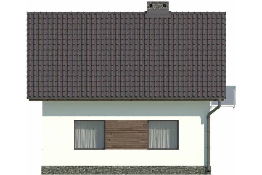 Projekt domu Czajków C DM-5582 C, parterowy, z poddaszem użytkowym, tradycyjny, bez garażu  - elewacja ogrodowa
