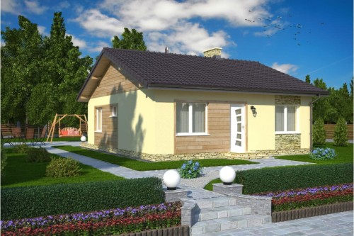 Projekt domu Naborowo DM-5519, Dom parterowy, bez podpiwniczenia-kolorystyka wersja 2