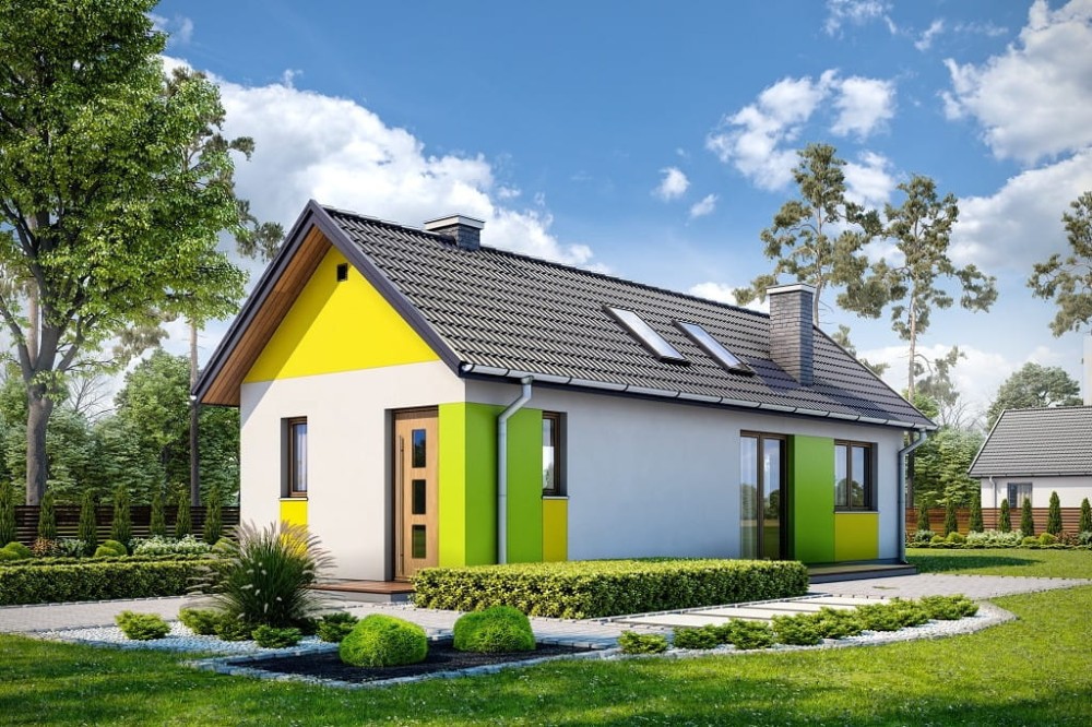 Projekt domu Vinium DM-6692, parterowy, jednorodzinny, nowoczesny, bez garażu, bez podpiwniczenia - wizualizacja elewacji