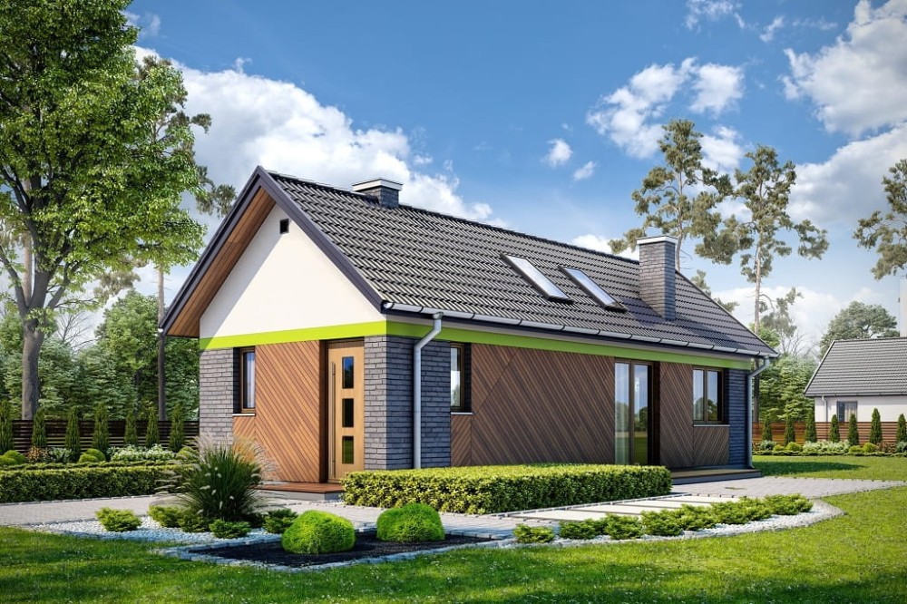 Projekt domu Vinium DM-6692, parterowy, jednorodzinny, nowoczesny, bez garażu, bez podpiwniczenia - wizualizacja elewacji