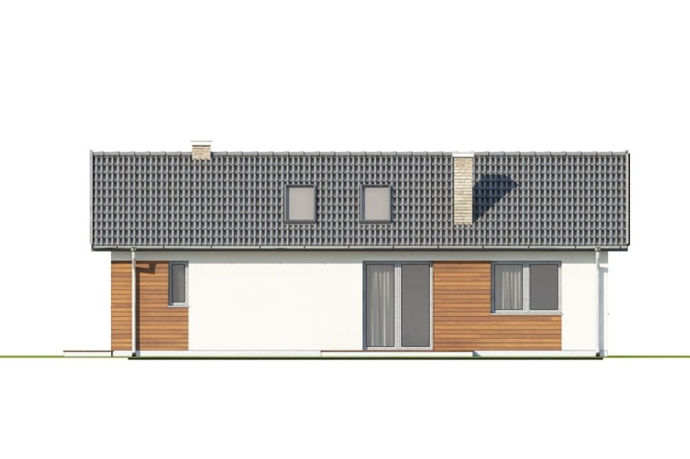 Projekt domu Vinium DM-6692, parterowy, jednorodzinny, nowoczesny, bez garażu, bez podpiwniczenia - elewacja boczna