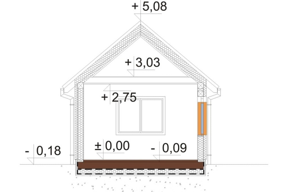 Projekt domu Vinium DM-6692, parterowy, jednorodzinny, nowoczesny, bez garażu, bez podpiwniczenia - przekrój C-C