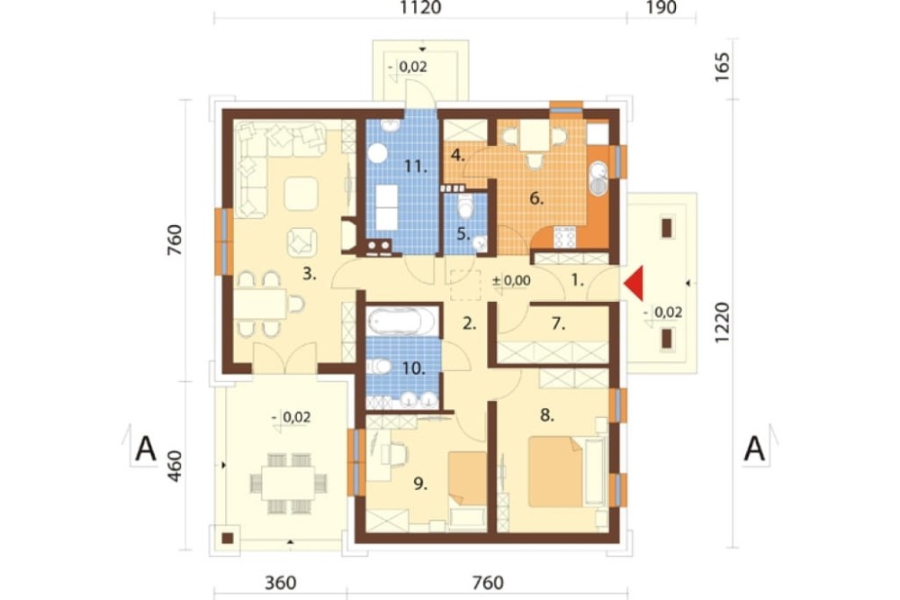 Projekt domu Mościska DM-6300, parterowy, bez podpiwniczenia - rzut parteru