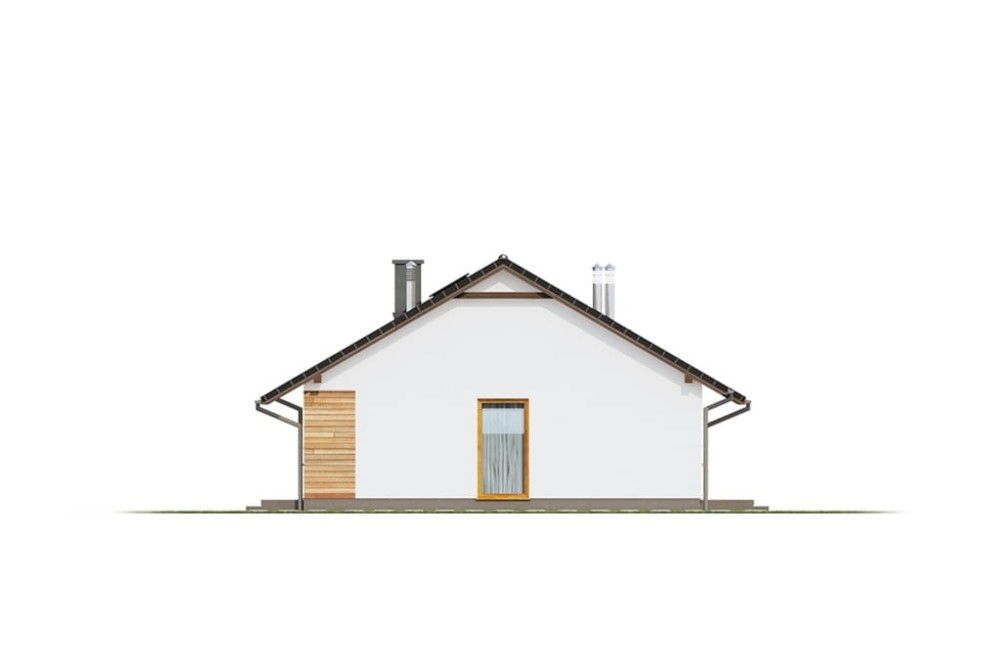 Projekt domu Celozja G DM-6616 G , parterowy, z garażem jednostanowiskowym, niepodpiwniczony -elewacja prawa
