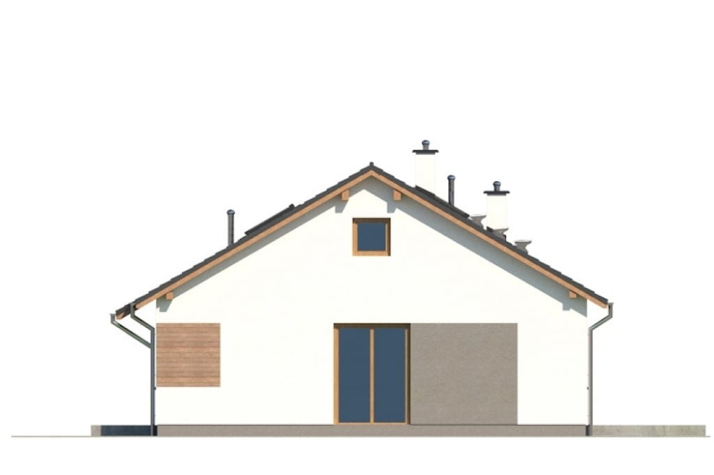Projekt domu Izelia DM-6741, parterowy, niepodpiwniczony, bez garażu - elewacja prawa