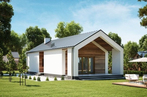 Projekt domu Stroiczka 2 L-6622, parterowy, nowoczesny, bez garażu - wizualizacja elewacji