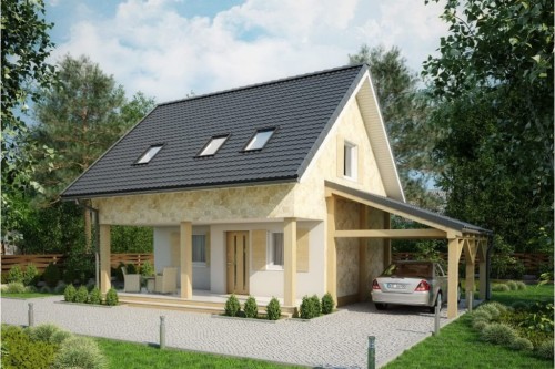 Projekt domu DM-6609  - wykończenie elewacji