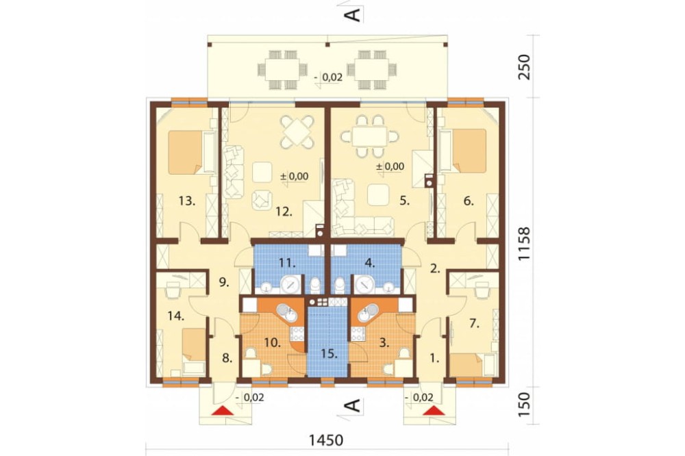 Projekt domu DM-6639 - rzut parteru