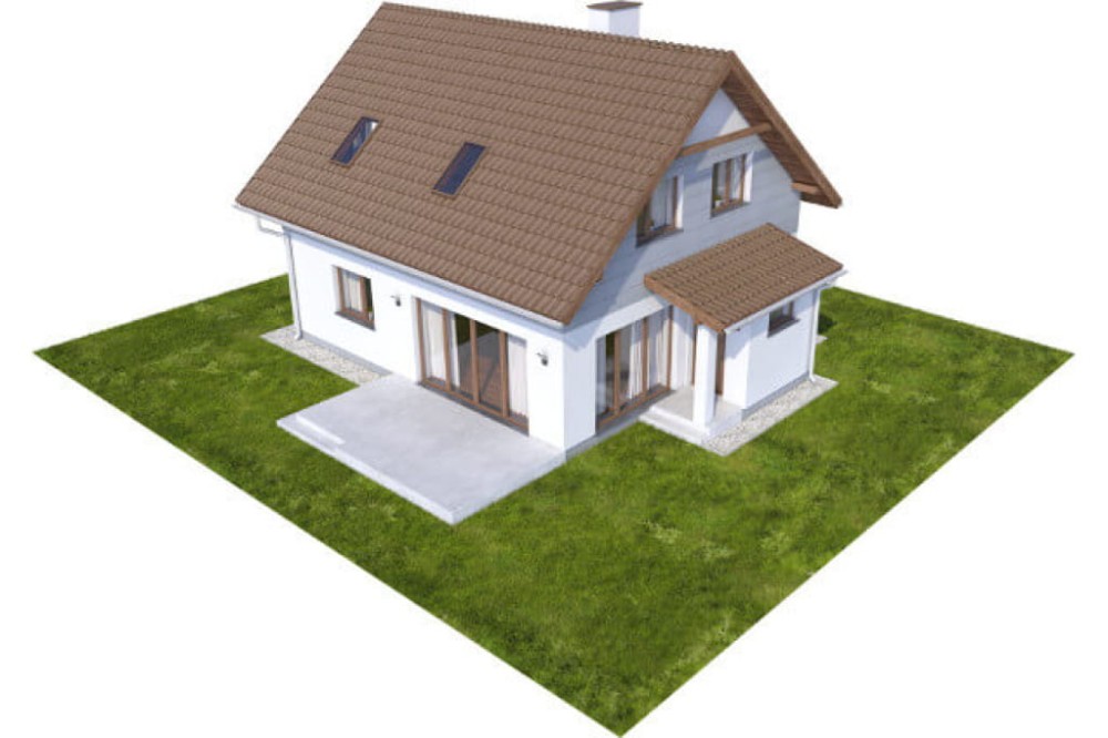 Projekt domu Kroplikowice DM-6592, parterowy z poddaszem mieszkalnym, bez podpiwniczenia, bez garażu - model