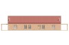 Projekt domu Kosmatka DM-6650, parterowy, dwurodzinny, nowoczesny, bez garażu, bez podpiwniczenia - elewacja ogrodowa