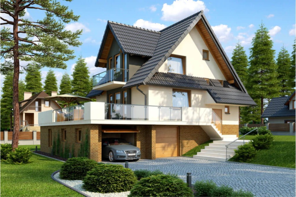 Projekt domu DM-6031 - wykończenie elewacji