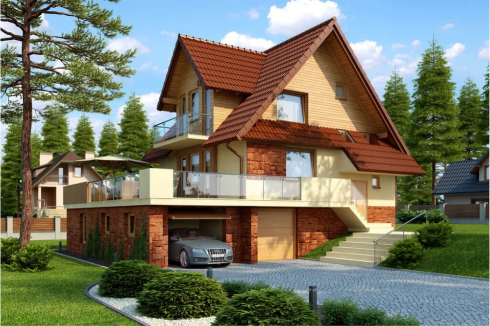 Projekt domu DM-6031 - wykończenie elewacji