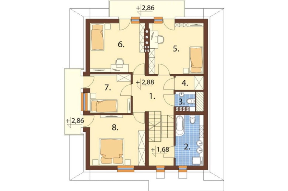 Projekt domu DM-6031 - rzut piętra / antresoli
