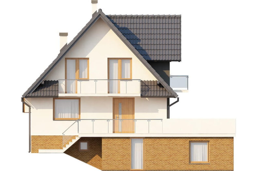 Projekt domu DM-6031 - elewacja ogrodowa