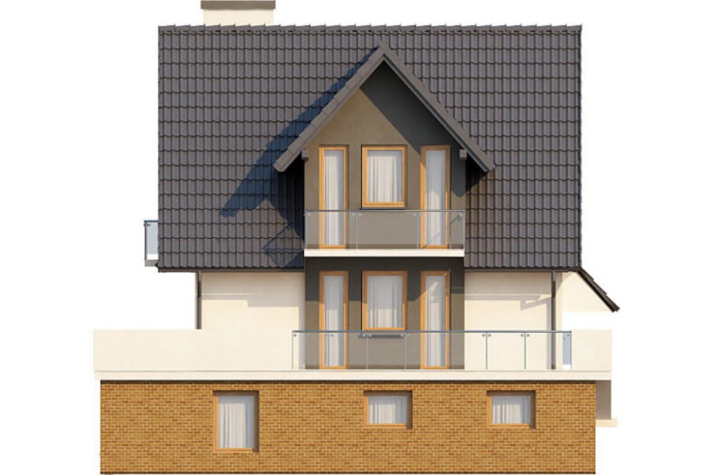 Projekt domu DM-6031 - elewacja boczna