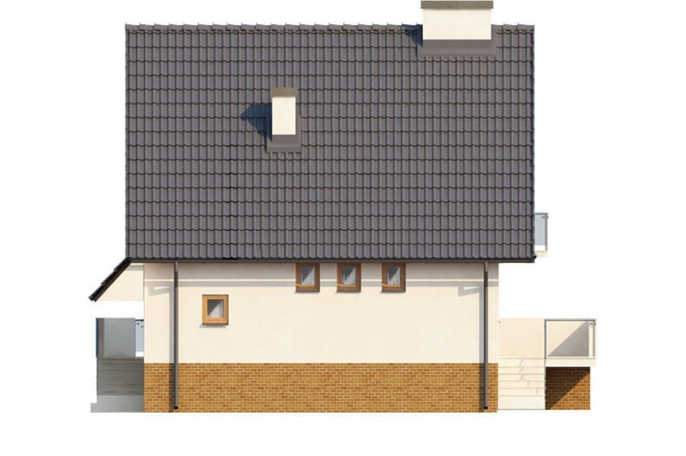 Projekt domu DM-6031 - elewacja boczna