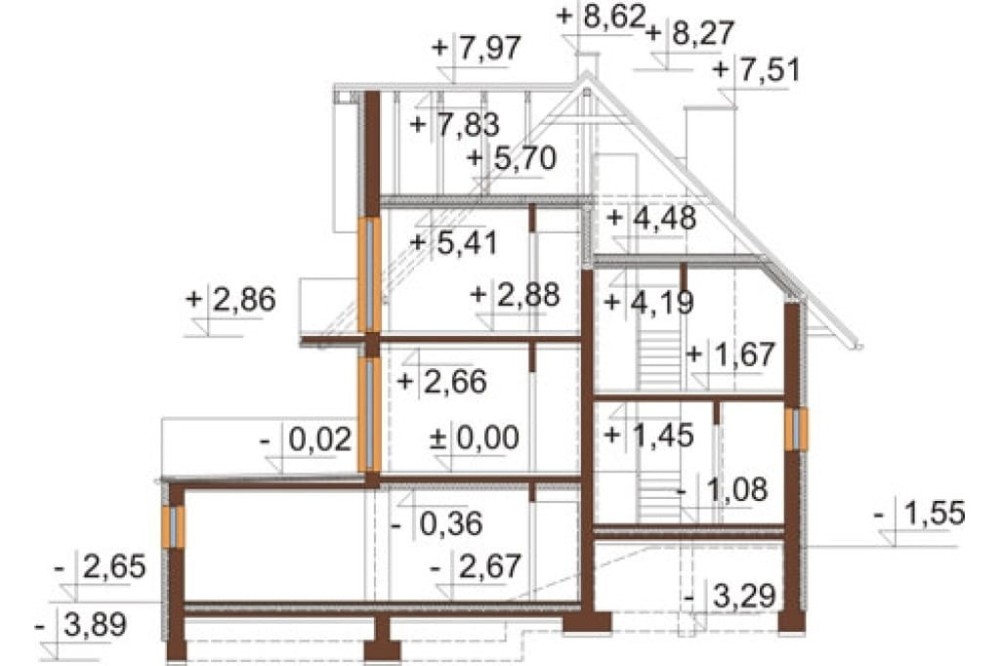 Projekt domu DM-6031 - przekrój