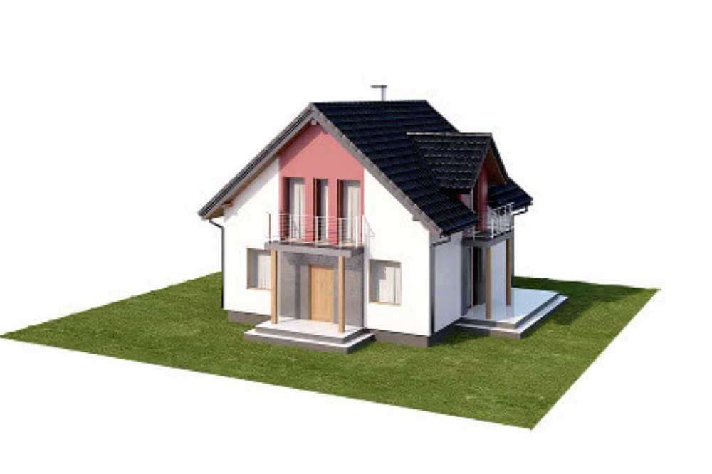 Projekt domu Borówkowice DM-6539, parterowy z poddaszem, bez garażu, niepodpiwniczony -model