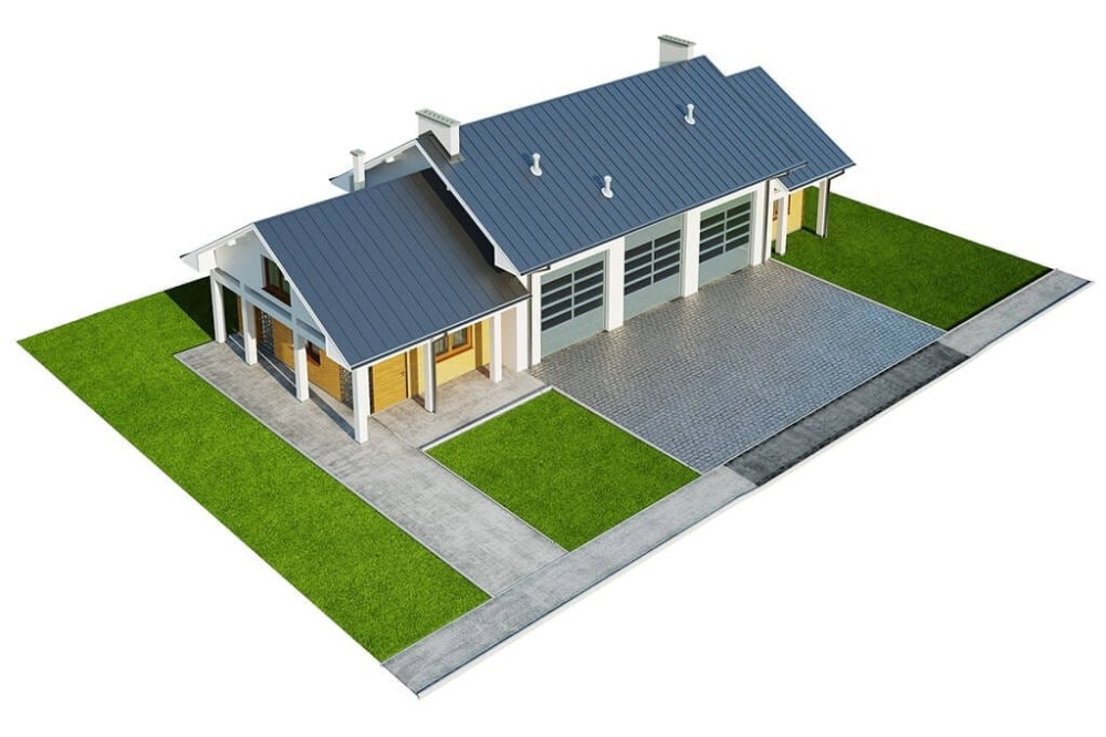 Projekt warsztatu samochodowego  K-13, parterowy, niepodpiwniczony - model