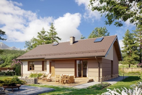 Projekt domu Celozja H DM-6616 H, parterowy, niepodpiwniczony, bez garażu - wizualizacja elewacji