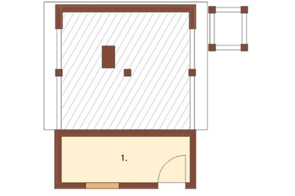 Projekt domu Przeborowo DM-6082, parterowy z poddaszem użytkowym i częściowym podpiwniczeniem, bez garażu  - rzut piwnicy
