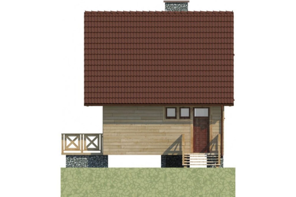 Projekt domu Przeborowo DM-6082, parterowy z poddaszem użytkowym i częściowym podpiwniczeniem, bez garażu  - elewacja frontowa