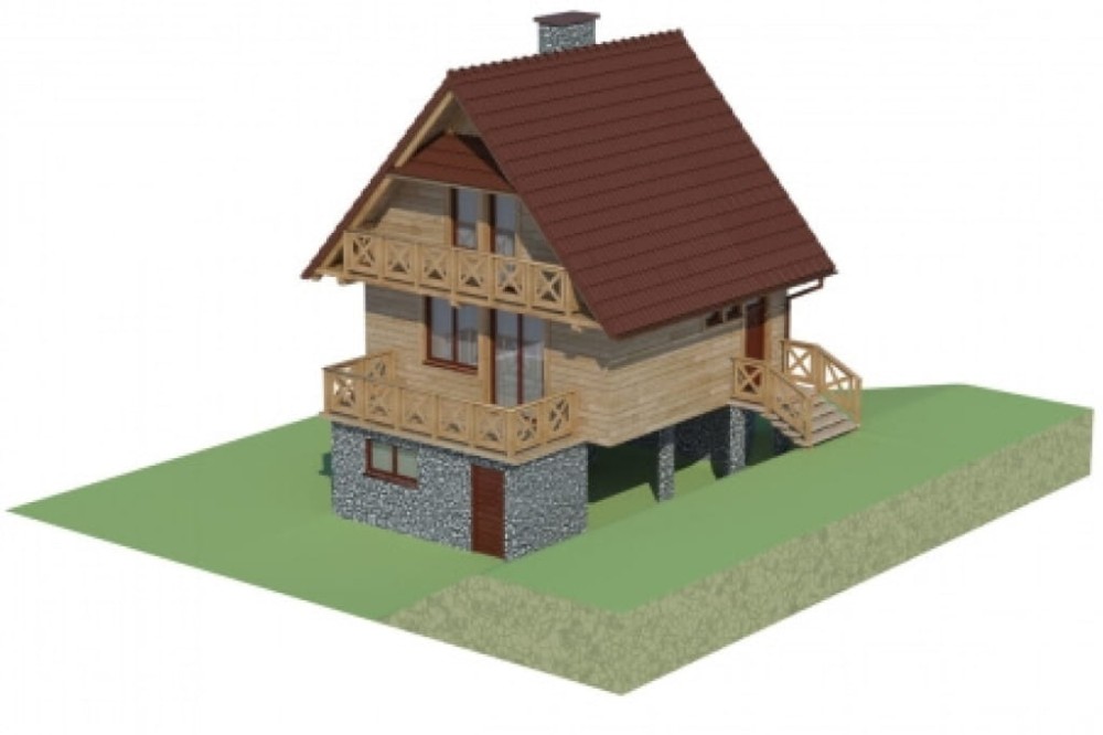 Projekt domu Przeborowo DM-6082, parterowy z poddaszem użytkowym i częściowym podpiwniczeniem, bez garażu  - model