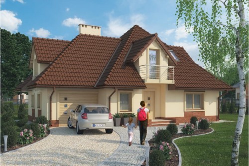 Projekt domu DM-6349 - wykończenie elewacji