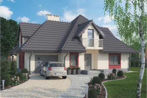 Projekt domu DM-6349 - wykończenie elewacji