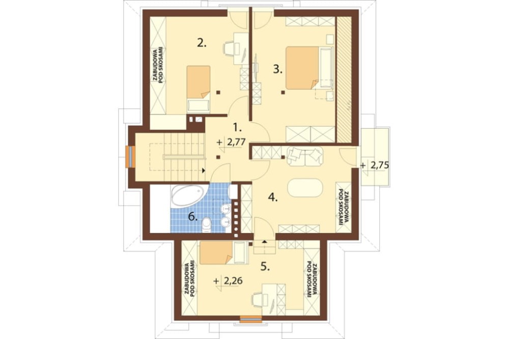 Projekt domu DM-6349 - rzut poddasza