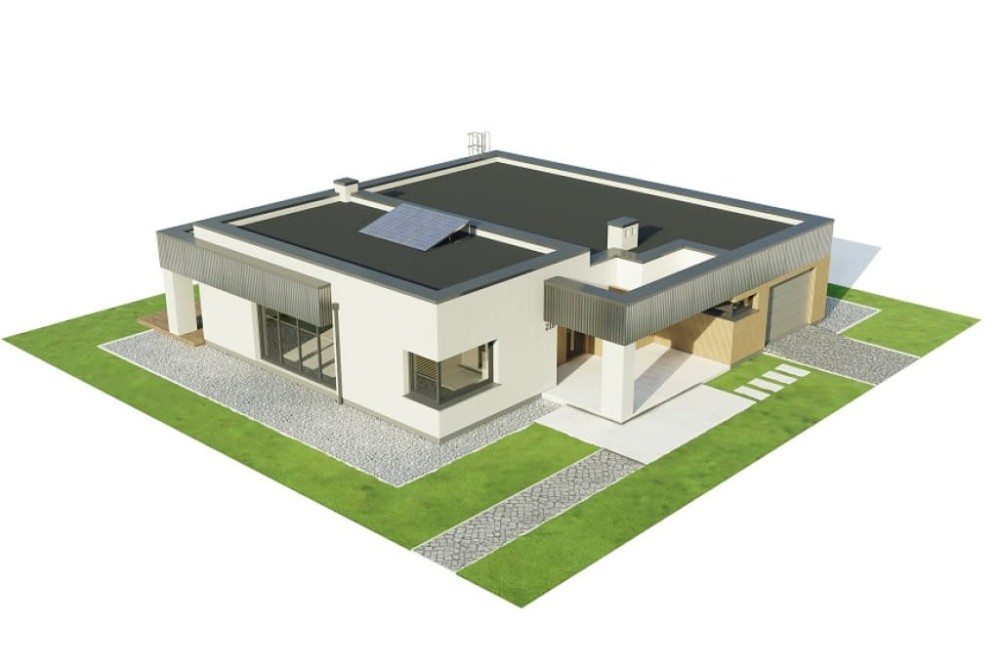Projekt domu Oliwnik B DM-6621 B , parterowy, z garażem jednostanowiskowym, niepodpiwniczonym -model