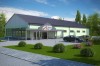 Projekt sklepu samoobsługowego K-51, parterowy, niepodpiwniczony - kolorystyka wersja 4