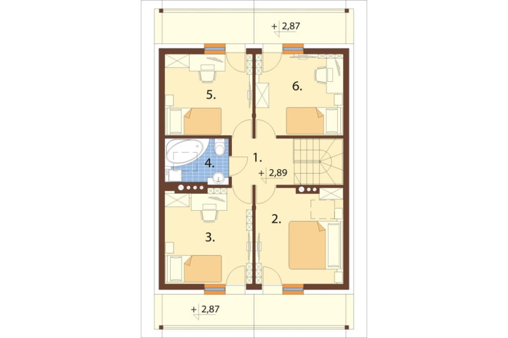 Projekt domu DM-6055  - rzut poddasza
