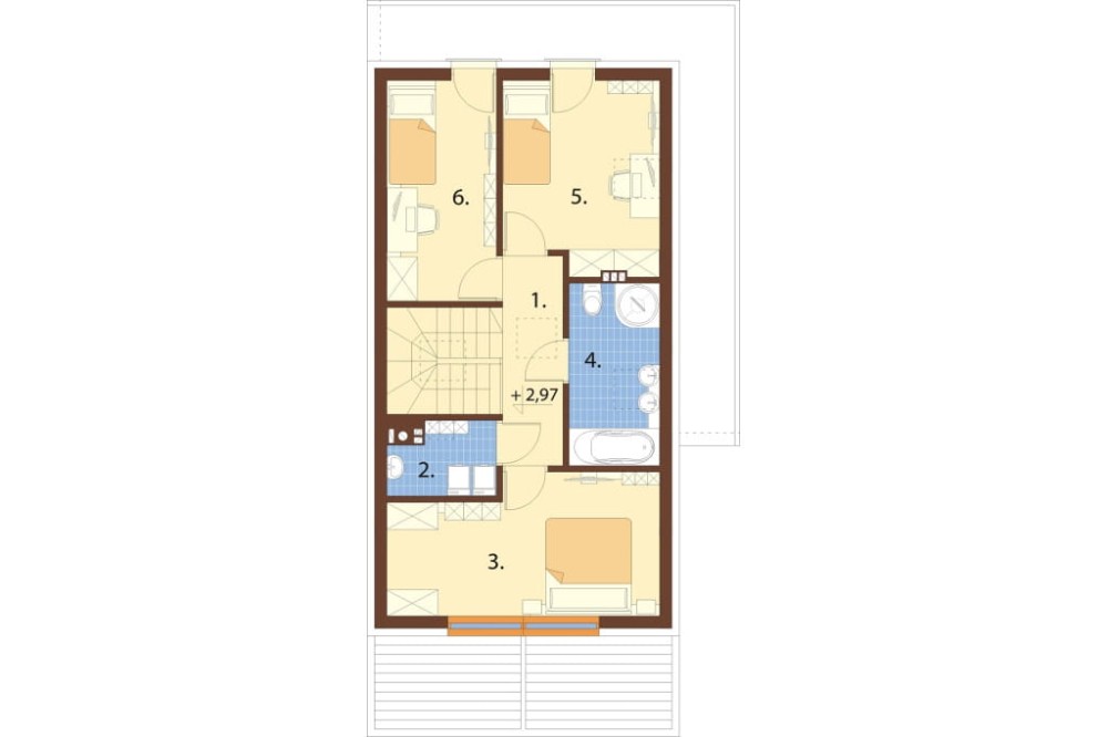 Projekt domu Inovia DM-6707, parterowy z poddaszem użytkowym, z garażem jednostanowiskowym, niepodpiwniczony - rzut poddasza