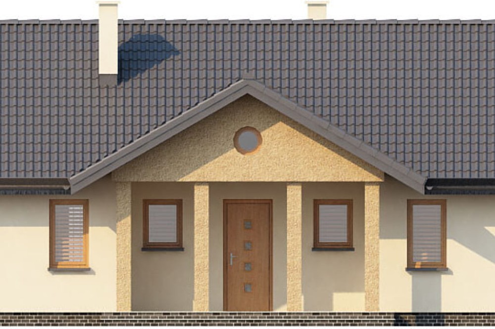 Projekt domu Wiśnicz DM-6292, parterowy, niepodpiwniczony, bez garażu - elewacja frontowa